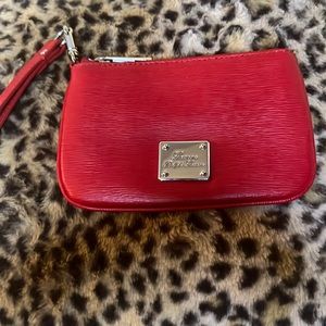 Ralph Lauren Red Leather Newbury Wristlet